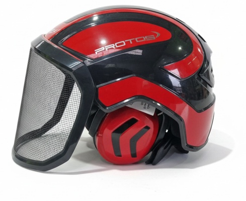 Casco Protos Integral Forest Negro/Rojo Neon